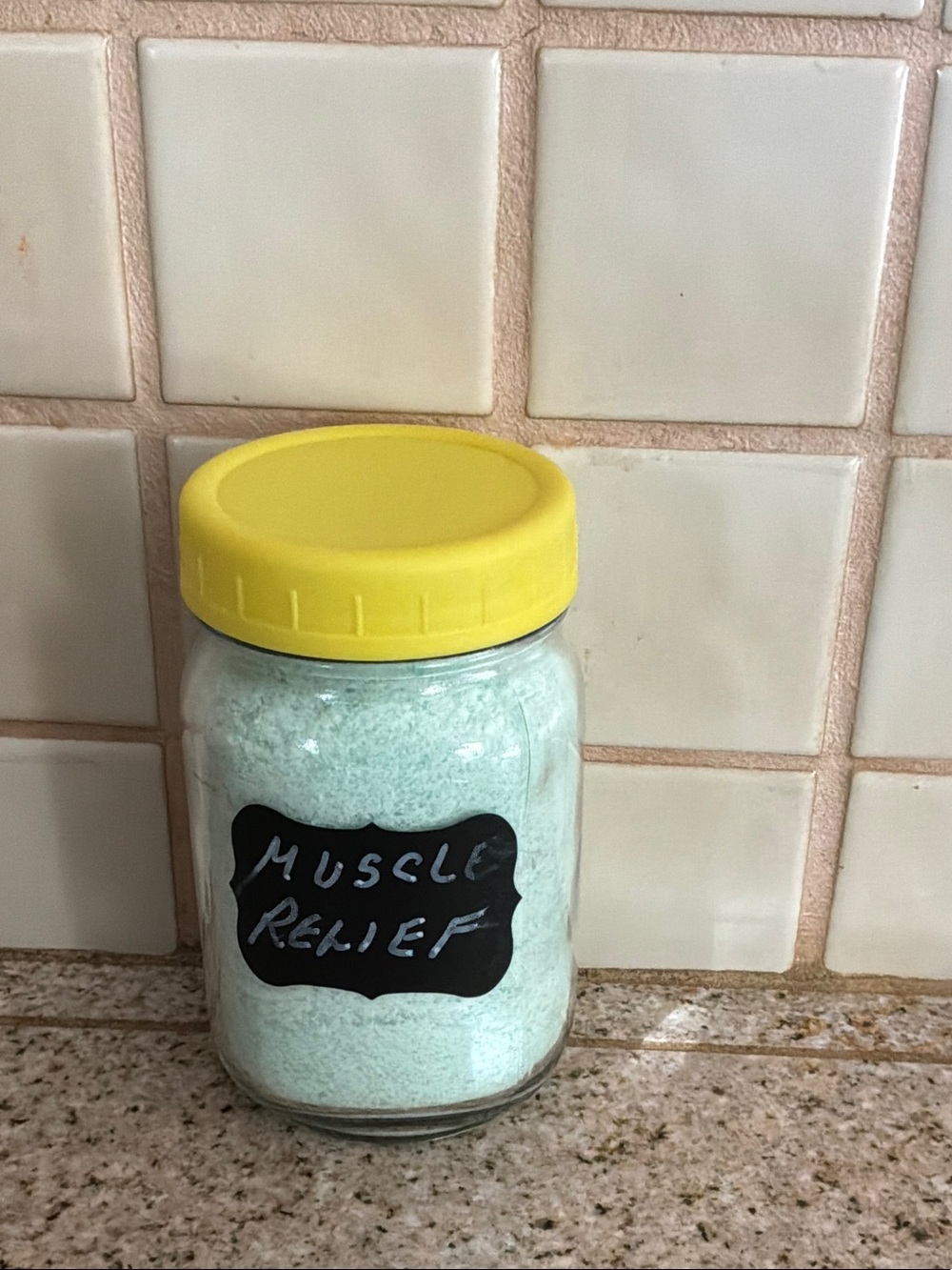 Home Made Muscle Relief Bath Soak -  Mason Jar